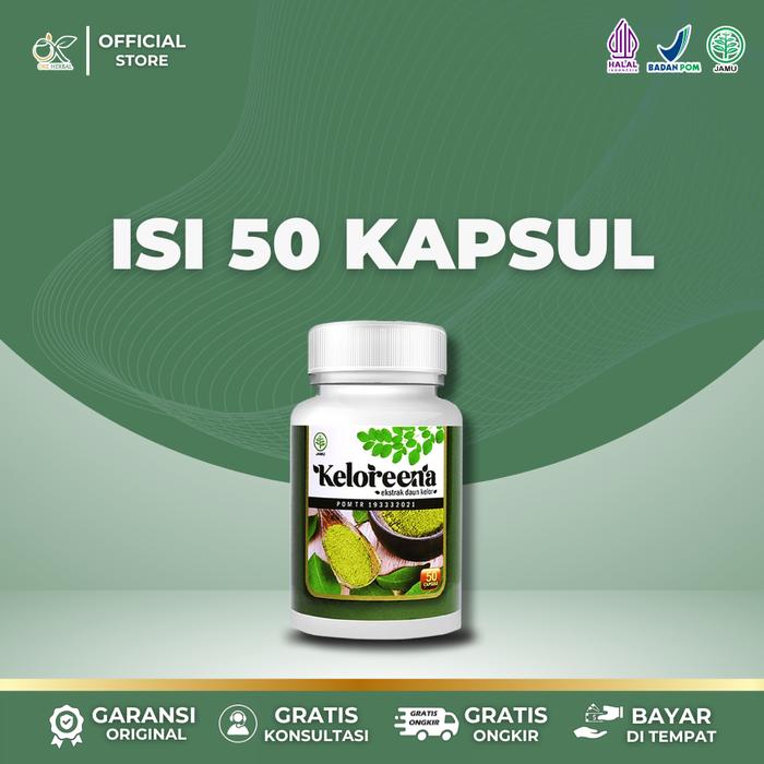 Gambar Obat Untuk Membantu Atasi Tekanan Darah tinggi Yang Disebabkan Konsumsi Garam Berlebih - Herbal Alami Keloreena Kapsul - Isi 50 Kapsul dari Oke Herbal Shop_NEW undefined Tokopedia