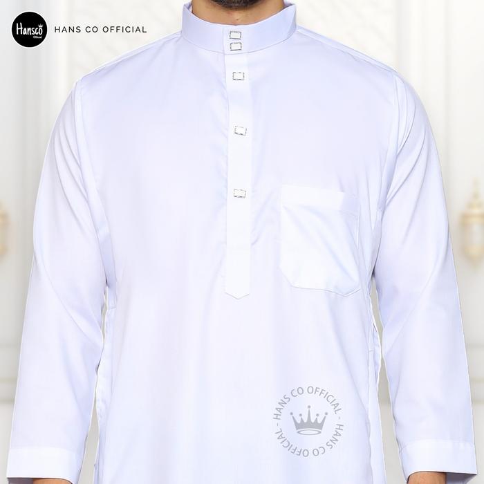 Gambar Thobe Emran White Gamis Pria Arab Putih | Baju Jubah Haji Umrah Bahan Toyobo Premium | Hansco - Putih, M dari Hans Co_NEW undefined Tokopedia