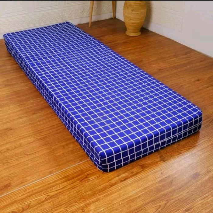 Gambar SSarung Kasur Resleting Busa Aneka Ukuran 70-200 Motif Bunga Kain Non Bantal Guling sprei cowok Aesthetic tencel mattress cover kulit kotak pelapis sarung lapisan alas - Kotak Biru, 70x200x10 dari AriefCollection undefined Tokopedia
