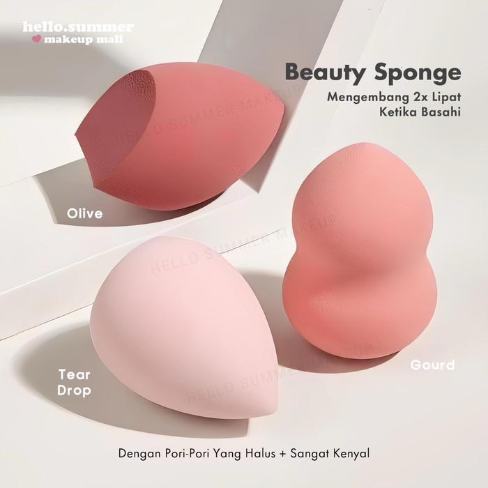 Gambar Cute Beauty Blender Sponge Make Up BEST QUALITY 1pc Mengembang 2x Lipat / Tear Drop / Sponge Blender dari hellosummermakeupmall undefined Tokopedia