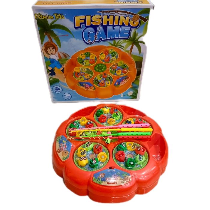 Gambar mainan pancing pancingan ikan 30 pcs putar MAGNET fishing game musik dari Happy Kid store undefined Tokopedia