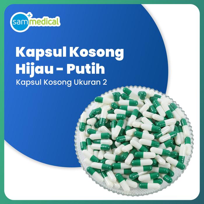 Gambar Kapsul Kosong / Cangkang Kapsul Kosong / Kapsul Kosong Bahan Gelatin Sapi Halal - isi 1000 pcs - HijauPut No.2 dari SAM MEDICAL undefined Tokopedia