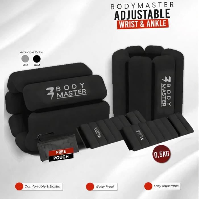 Gambar Ankle wrist adjustable 1KG BM-E610/AAW/1KG|Weight Pemberat Tangan |Kaki 1KG Gym |Fitness - HITAM dari Ototpro Surabaya Kota Surabaya Tokopedia