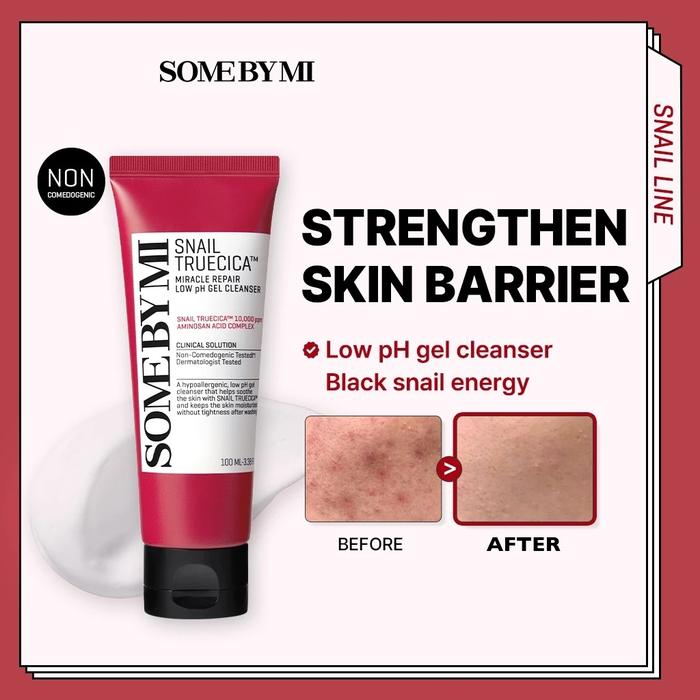 Gambar SOME BY MI SNAIL TRUECICA MIRACLE REPAIR LOW PH GEL CLEANSER | 100ML 30ML | SOMEBYMI | BPOM - 100ml dari MIZU-SHOP undefined Tokopedia