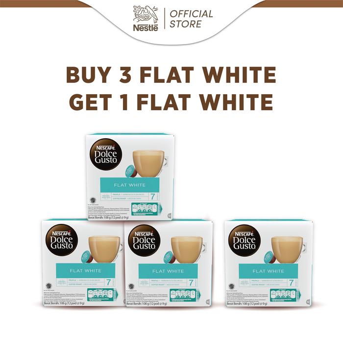 Gambar NESCAFÉ Dolce Gusto Buy 3 Get 1 Flat White | Paket Kopi Kapsul  | Beli 3 Gratis 1 | Kopi Dolce Gusto | Kopi Kapsul | Coffee Capsule - Flat White dari DOLCEGUSTOID undefined Tokopedia