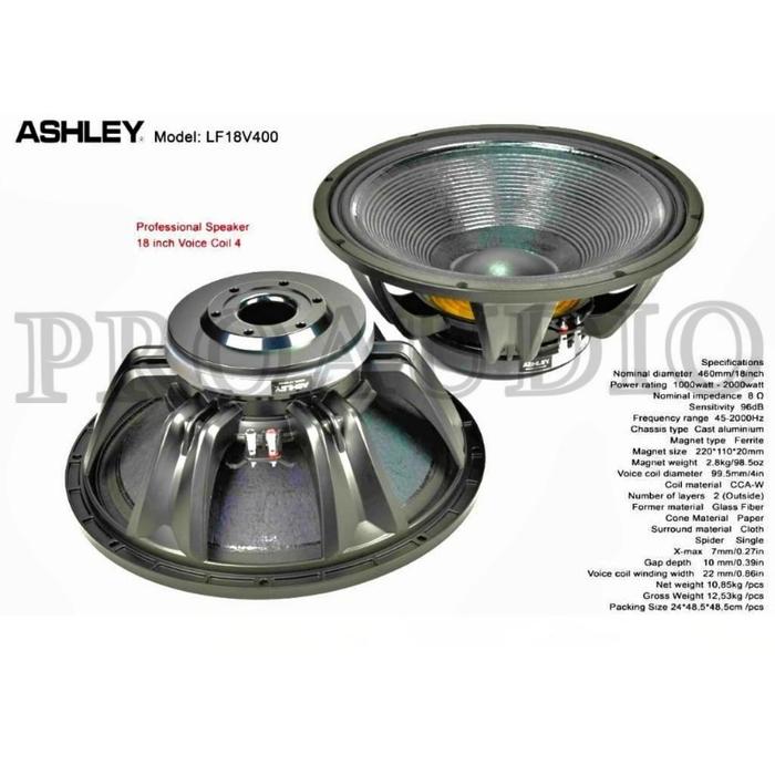 Gambar Speaker ASHLEY LF18V400 LF 18 V400 LF 18V400 18 Inch 2000 WATT SPEAKER KOMPONEN ASHLEY 18 INCH ORIGINAL dari Proaudio undefined Tokopedia