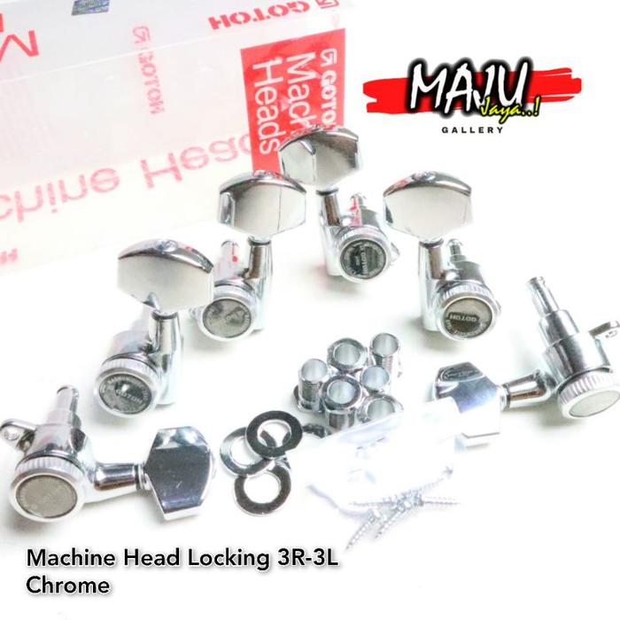 Gambar dryer gitar elektrik gotoh locking tuner SG381 MGT 3R 3L gold hitam or chrome - SG381 3R-3L Chrome dari Maju Jaya Gallery Music undefined 5 Tokopedia