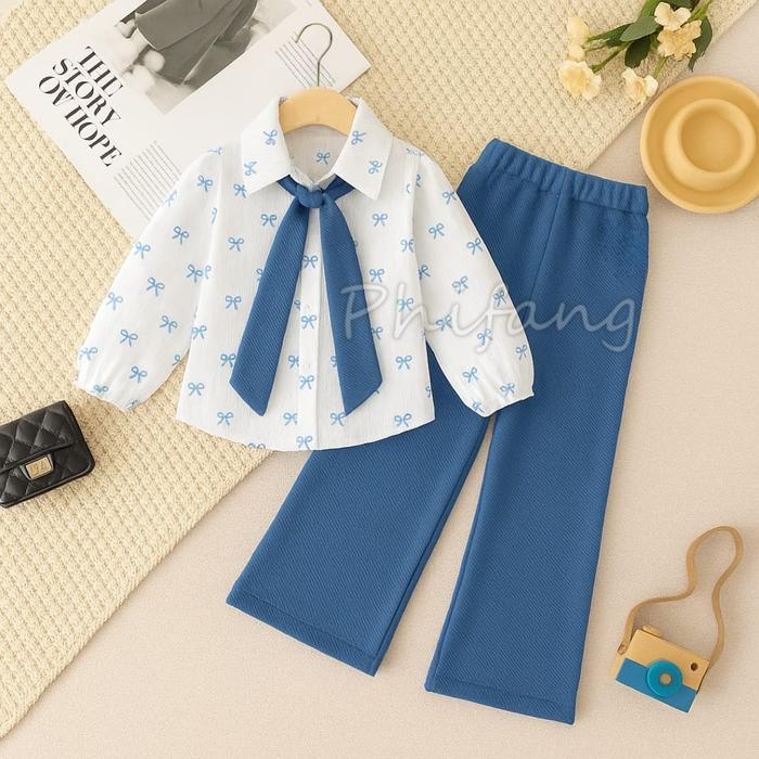 Gambar One Set Lorenza Korean Style Anak Perempuan 1-10 Tahun/Setelan Cutbray Korean Style Anak Perempuan Parsel - Denim, Size M (1-2 Tahun) dari PHIFANG GROSIR undefined Tokopedia