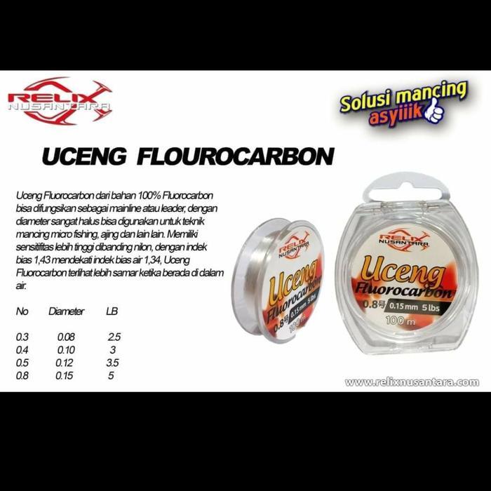 Gambar SENAR / LINE MONO RELIX NUSANTARA UCENG FLUOROCARBON - 3.5lbs / 0.12mm dari ikan fishing undefined Tokopedia