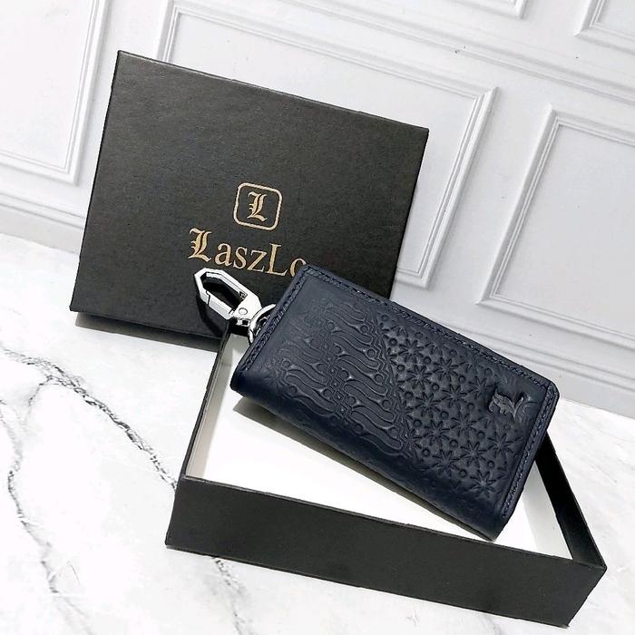 Gambar Dompet Stnk mobil kulit asli Laszlo 515L genuine leather wallet premium leather - Black Batik pattern limited, GK LZ 515L dari Fiorenza Bags undefined Tokopedia