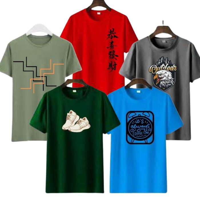 Gambar PAKET KAOS 50RB DAPAT 3 PCS KAOS Baju Pria Dewasa Distro Semi Katun Poliester - Distro Acak Random, 3 Kaos M dari New Velvet Shop undefined Tokopedia