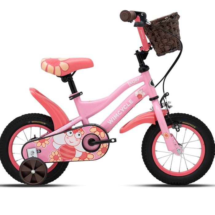 Gambar Sepeda Anak Wimcycle Bugsy AQA 12" Girl - Pink | Sepeda Anak Dengan Roda Bantu & Keranjang - Purple dari Wimcycle_NEW undefined 4 Tokopedia
