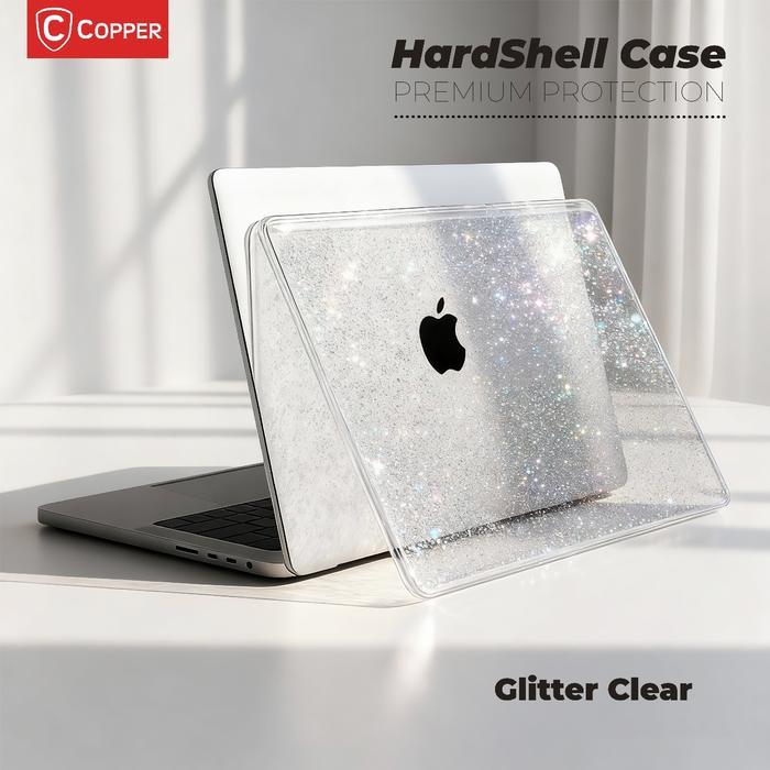 Gambar COPPER Hard-Shell Glitter Case - kompatibel for MacBook Neo / Air / Pro - M1 / M2 / M3 / M4 / M5 / Max - 2026 / 2025 / 2024 / 2023 / 2022 / 2021 / 2020 / 2019 / 2018 / 2017 / 2016 – 13 / 13,3 / 13,6 / 14 / 15 / 15,6 / 16 inch - Glitter Clear, Air 13" A1466/1369 dari Copper Official Balikpapan Kota Balikpapan Tokopedia