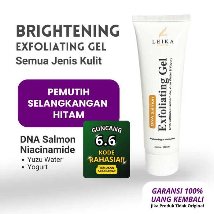 Gambar AMPUH Pemutih selangkangan hitam DNA Salmon Leika Skincare pemutih Lutut Pemutih Siku Hitam BPOM Exfoliating Gel Leika Skincare Memutihkan Lutut Hitam Mencerahkan Tubuh Ketiak Pencerah Perontok Leher - BELI 1 pcs dari Pure Life Beauty undefined Tokopedia
