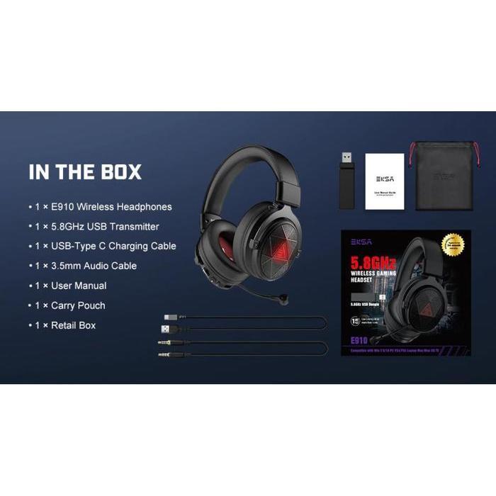 Jual Eksa Wireless Headphones E910 Gaming Headset With