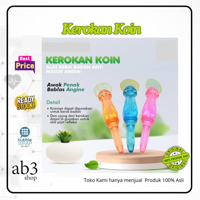 Gambar Alat Kerok Badan Masuk Angin dan Pijat Refleksi 2 in 1 Plus dengan Koin - Wajah, Terapi Tubuh Punggung Pijit dari Ab 3 shop undefined Tokopedia