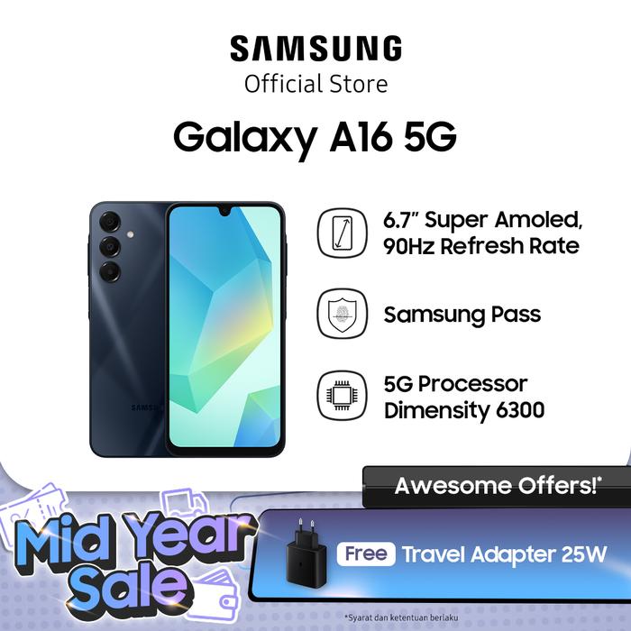 Gambar Samsung Galaxy A16 5G 8/256GB - Black. dari Samsung Official Store undefined Tokopedia