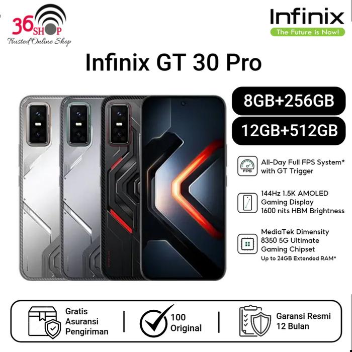 Gambar Infinix GT 30 Pro 5G [8GB+256GB] [12GB+512GB] (RAM UP TO 24GB) | Dimensity 8350 Ultimate 4nm - All-Day Full FPS System - Garansi Resmi 1 Tahun - 8/256 Shadow ASH dari 3636.Shop undefined Tokopedia