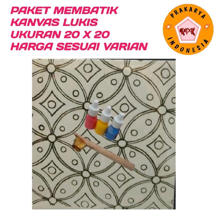 Gambar paket mewarnai Batik kanvas 20x20 diy Painting - kanvas mega mendung, CANTING & CAT 3PCS dari PRAKARYA INDONESIA MANDIRI undefined Tokopedia