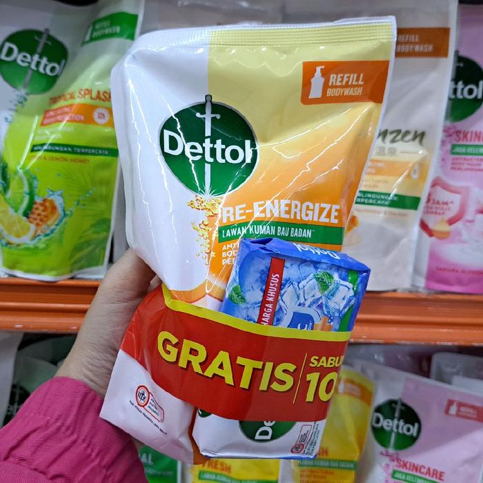 Gambar DETTOL REFFIL BODYWASH RE-ENERGIZE /LASTING FRESH 400ML GRATIS BARSOAP SABUN BATANG COOL 100GR BUY 1 GET 1 - lasting fresh 400ml free sabun batang 100gr dari Racunskincaremakeup undefined 5 Tokopedia