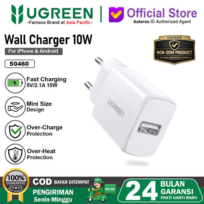 Gambar UGREEN Kepala Charger iPhone USB A PD Type C Fast Charging 10w 20w 30w - ADP 10W WHITE dari UGREEN Official Store undefined Tokopedia