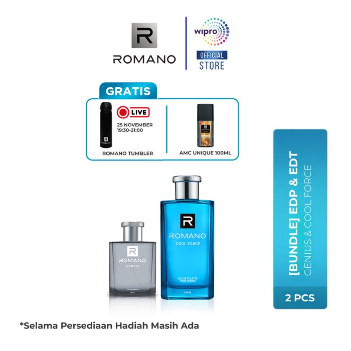 Gambar [Bundle] Romano EDT 100ml & Romano EDP 50ml - Cool Force + Genius dari wiprounzaid undefined Tokopedia