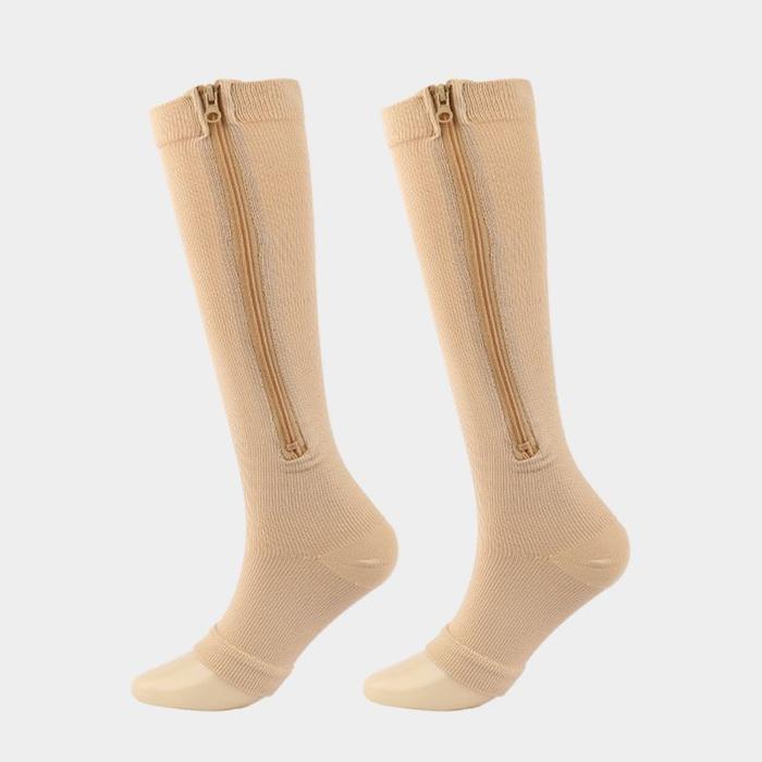 Gambar Kaos Kaki Kompresi Olahraga Kaos Kaki Anti Varises Resleting Open Toe Compression Stocking Kaus - XL dari Nora-store_NEW undefined Tokopedia