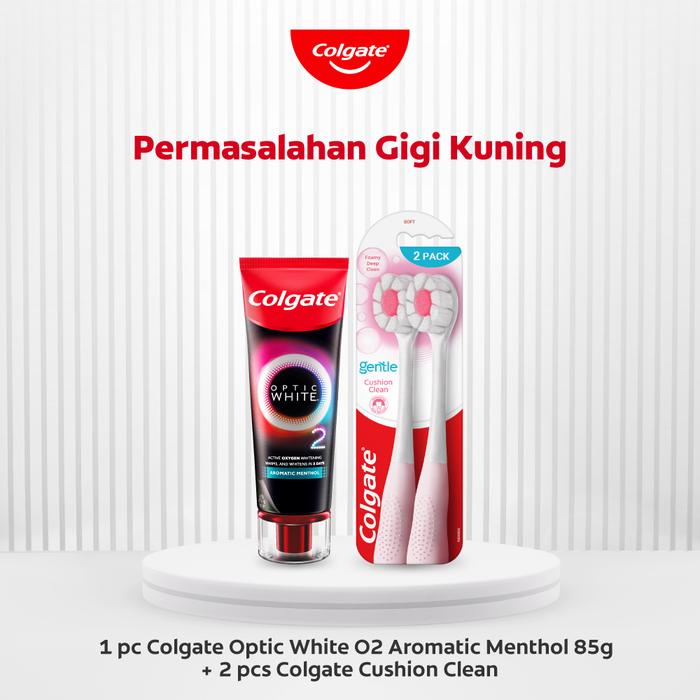 Gambar Colgate Optic White O2 Aromatic Menthol 85gr + Colgate Sikat Gigi Cushion Clean Base Isi 2 dari Colgate Palmolive Indonesia undefined Tokopedia
