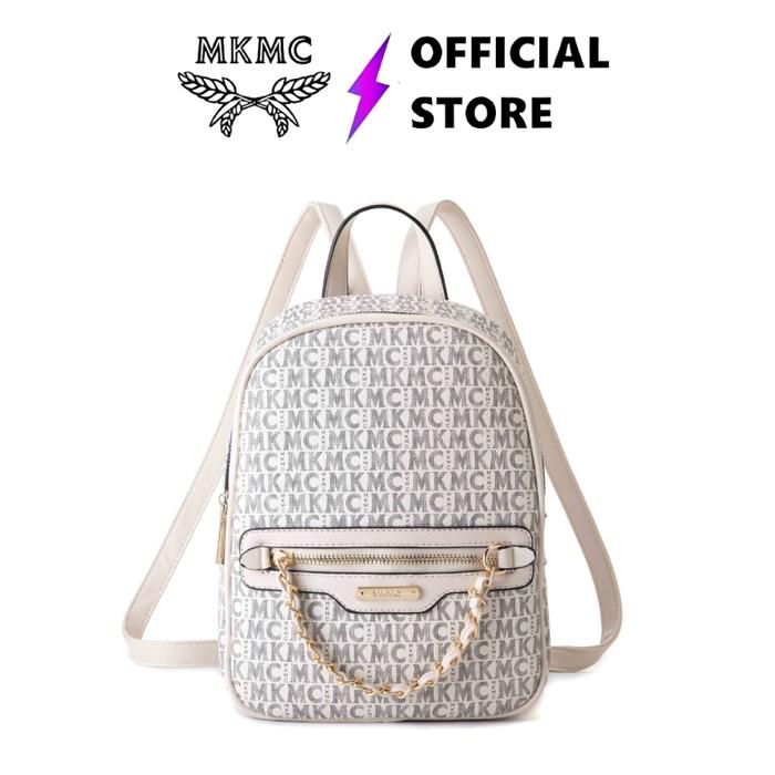 Gambar MKMC Tas Ransel Wanita Import Medium Kuliah Backpack Sekolah Branded Motif  Ziper Korean Style Kekinian Travel Bag Aesthetic Multifungsi Tas Punggung Zipper Mobogram Kerja Casual Keanggunan Terbaru COD Cewek - T679RWHITE dari MKMC TAS IMPORT undefined Tokopedia