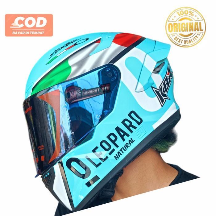 Gambar HELM TT COURSE KBR LEOPARD FULL FACE PAKET GANTENG SPOILER TTC BISA COD - dela, M dari kopisri undefined Tokopedia