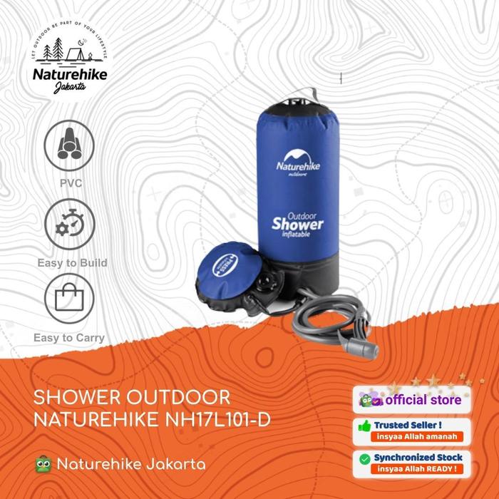 Gambar SHOWER ALAT MANDI CAMPING PORTABLE OUTDOOR NATUREHIKE NH17L101-D - BLUE dari Naturehike Jakarta undefined Tokopedia