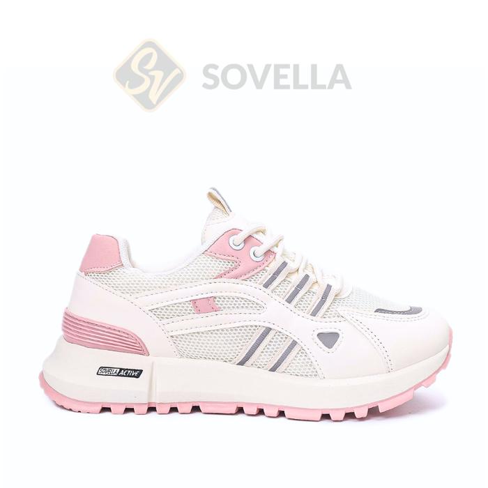 Gambar SOVELLA Halona Sepatu Sneakers Olahraga Nyaman Ringan Serap Keringat Simpel Polos Wanita Karet Casual Shoes  Putih  Sport - PINK, 36 dari Sovella.id undefined Tokopedia