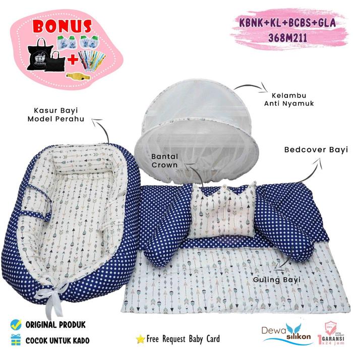 Gambar perlengkapan kasur Bayi  tidur  katun Paket Kasur Baby Nest Kelambu Plus Bedcover Lengkap Bantal  crown Guling Karakter Murah Newborn - BDLKBNK368M211CVC dari Dewa Silikon undefined Tokopedia