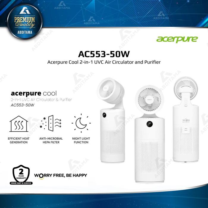 Gambar Acerpure Cool AC553-50W 2-in-1 Air Circulator and Purifier 4 in 1 HEPA Filter with UVC - AC553-50W dari Abditama Official Kota Administrasi Jakarta Utara Tokopedia