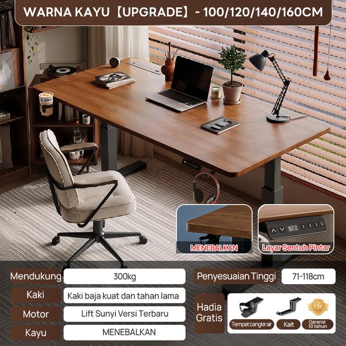 Gambar ​​Xpanse Furniture Meja Listrik Carbon Fiber - Adjustable Height Workstation untuk Kantor & Belajar | Multifungsi, 30 Hari Uji Coba Gratis​ - Warna kayu, 100*60CM dari Xpanse.Store undefined Tokopedia