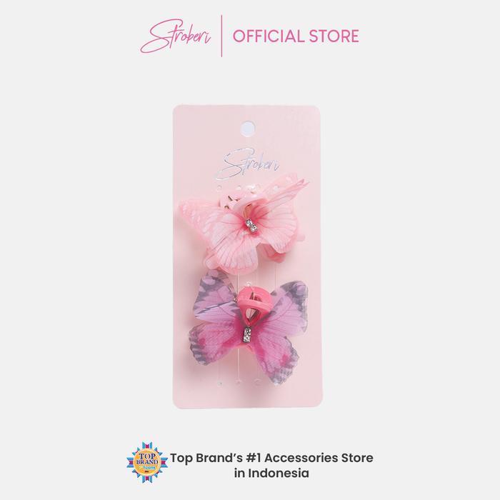 Gambar Stroberi Butterfly Hair Clip Set - Color Mix dari Stroberi Accessories undefined Tokopedia