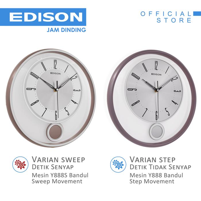 Promo Jam Dinding Edison Sweep ES EQ 343 AL66 Bandul Diameter 330mm ...