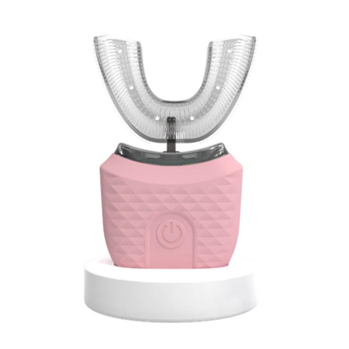 Gambar U Shaped Electric Toothbrush Teeth Whitening Dental 360 Degrees Ultrasonic Silicone Automatic Electric Toothbrush - Pink dari wovuge245 undefined Tokopedia