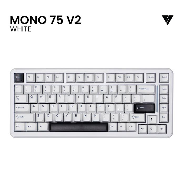 Gambar VortexSeries MONO SERIES V2 Wired Gasket Mount Mechanical Keyboard 65 75 80 87 / TKL 100 Layout | Hotswappable Universal 3 - 5 Pin - MONO 75 (V2)- WHITE dari VortexSeries undefined Tokopedia