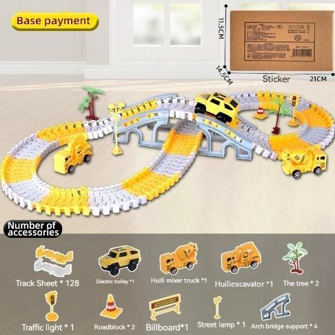 Gambar Mainan Rel Truk Kota DIY Hadiah Ulang Tahun Anak Laki-laki Set Hadiah Perakitan Rel Kereta Api untuk Anak Laki-laki dan Perempuan - 3 kendaraan dari YUNLEO.TOY undefined Tokopedia