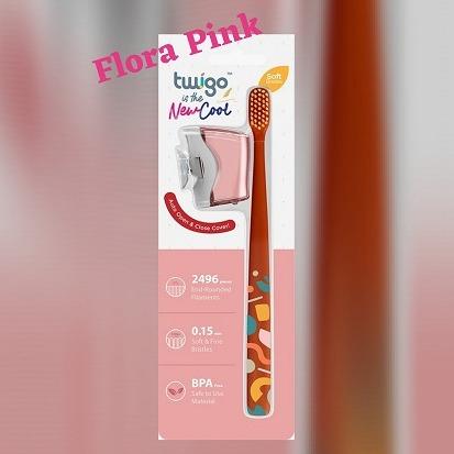 Gambar TWIGO Toothbrush Adult COMBO PACK (1 sikat gigi + 1 cover sikat gigi) - FLORA PINK dari Flipper Twigo Shop undefined Tokopedia