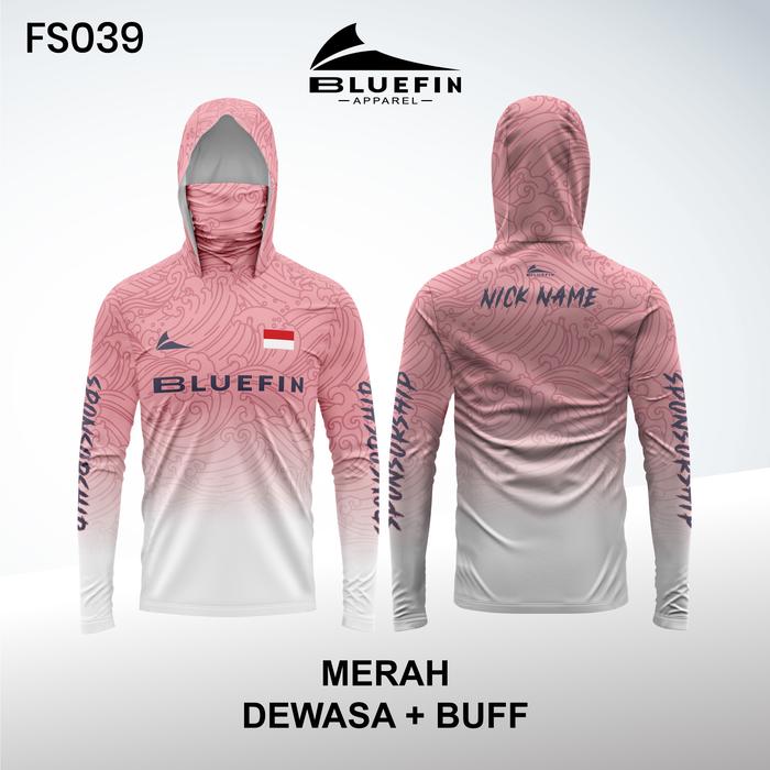 Gambar Baju Mancing Bluefin Motif Ombak Custom Satuan Buff Hoodie Lengan Panjang Dry-Fit Milano Anti UV Jersey Mancing Terbaik - MERAH DEWASA + BUFF, S dari bluefin apparel undefined Tokopedia