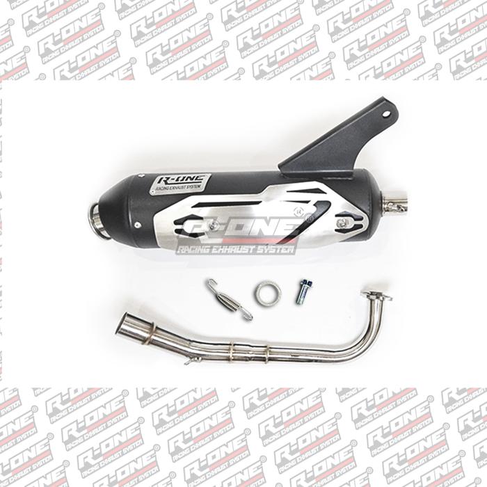Gambar Knalpot R One Racing Muffler V2 STD Full Package untuk Yamaha Series Motor Sporty Motorcycle - MIO GEAR 125 dari R ONE RACING STORE undefined Tokopedia