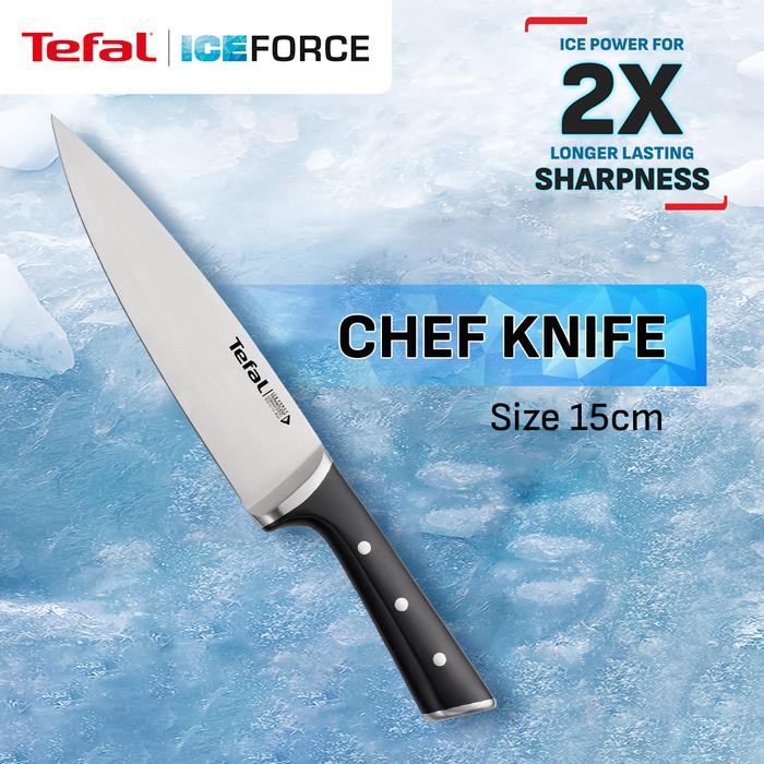 Gambar Tefal Ice Force Knife / Pisau Dapur Professional Stainless Steel Serbaguna - Chef Knife 15cm dari Tefal Indonesia Official undefined Tokopedia