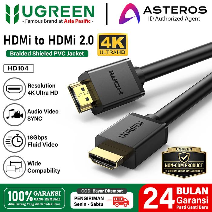 Gambar UGREEN HDMI Cable 4K High Speed HDMI 2.0 Cable 4K@60Hz HD 3D Effect - 10106 1M dari Ugreen Serpong undefined Tokopedia