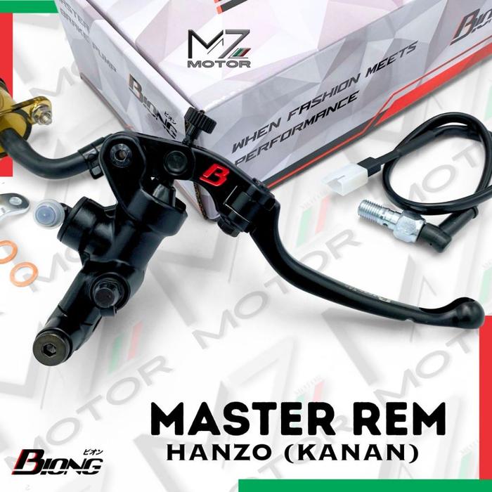 Gambar Master Rem Radial Kanan Merek Biong Tipe Hanzo RG Right 17mm Universal PNP Motor Hitam Merah Silver dari OBAT KUAT0 undefined Tokopedia
