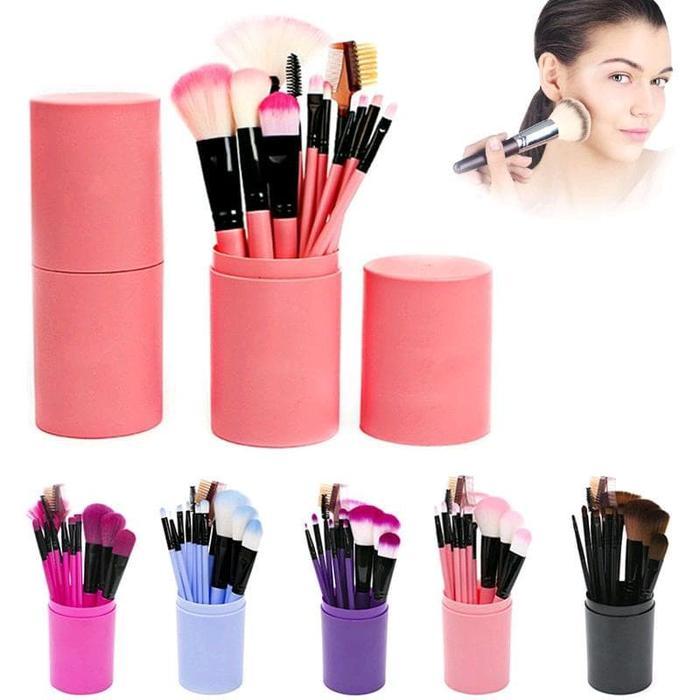 Gambar BRUSH TABUNG ISI 12 PCS / KUAS KALENG SET ISI 12PCS - pink dari Miss Nia undefined Tokopedia
