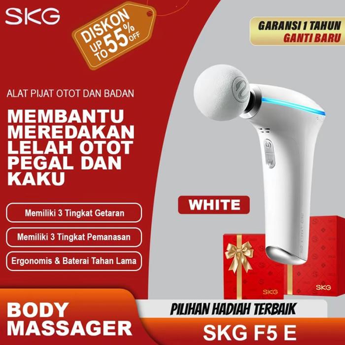 Gambar SKG Portable Mini Massage Gun Deep Tissue Muscle Massager Gun Alat Pijat Getar Elektrik Pemijat Badan Pegal Tubuh Multifungsi - SKG-F5-E WHITE dari SKGOfficialStore undefined Tokopedia