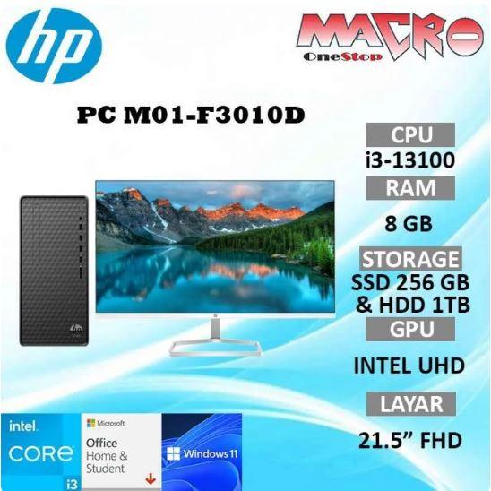 Gambar HP PC M01-F3010D i3-13100 8GB 256SSD & HDD 1TB WIN11+OHS - PC Only dari Macro OneStop Official undefined Tokopedia