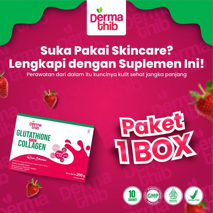 Gambar Dermathib Glutation Plus Collagen Drink Whitening Booster Minuman Kolagen Serbuk Pencerah dan Pemutih Badan Isi 10 Saset - 1 Box dari Salamaashop undefined Tokopedia